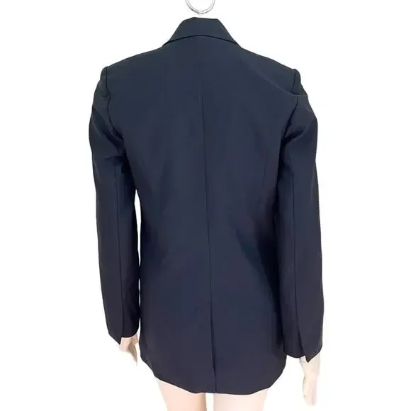NWT ZARA Double Breasted Menswear Style Blazer in Midnight blue SZ S